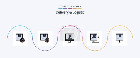 Ilustración de Delivery And Logistic Line Filled Flat 5 Icon Pack Including goods. box. placeholder. shipping. logistic - Imagen libre de derechos