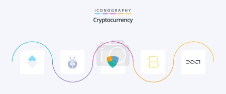 Illustration for Cryptocurrency Flat 5 Icon Pack Including currency. crypto. crypto currency. coin. crypto currency - Royalty Free Image