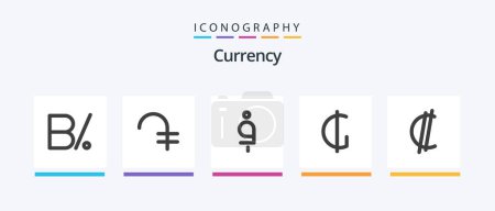 Illustration for Currency Flat 5 Icon Pack Including costa. paraguayan. afghani. paraguay. currency. Creative Icons Design - Royalty Free Image