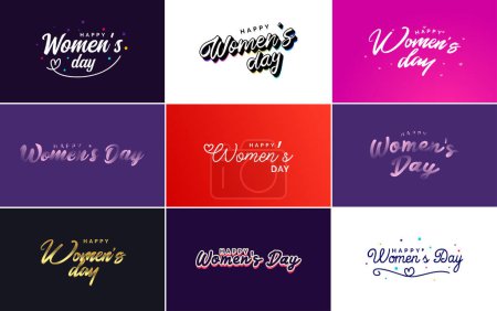 Illustration for International Women's Day vector hand written typography background with a bold. vibrant style - Royalty Free Image