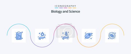 Illustration for Biology Blue 5 Icon Pack Including leukemia. cancer. plant. blood. growth - Royalty Free Image