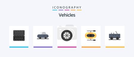Téléchargez les illustrations : Vehicles Flat 5 Icon Pack Including . hummer.. Creative Icons Design - en licence libre de droit
