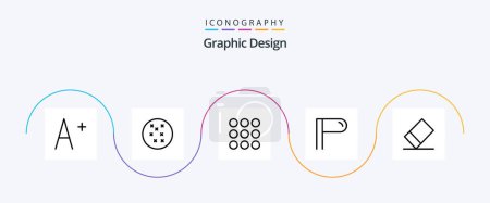 Ilustración de Design Line 5 Icon Pack Including . rubber. - Imagen libre de derechos