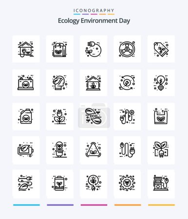 Illustration for Creative Ecology 25 OutLine icon pack  Such As radiation. eco. nature. pull. plug - Royalty Free Image