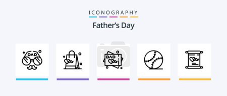 Illustration for Fathers Day Line 5 Icon Pack Including office. briefcase. dad. fathers day. date. Creative Icons Design - Royalty Free Image