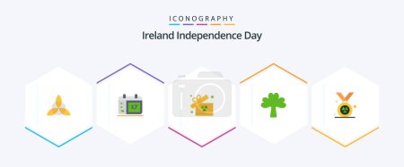 Ilustración de Ireland Independence Day 25 Flat icon pack including ireland. award. box. plant. ireland - Imagen libre de derechos