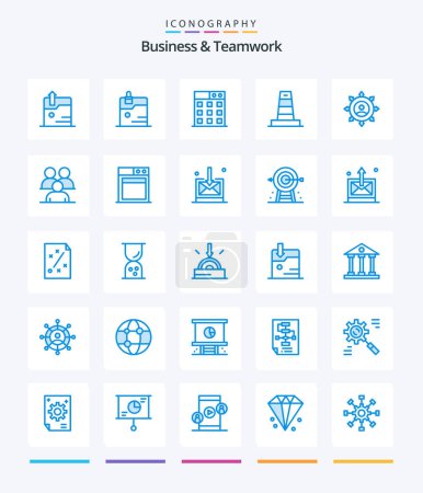 Téléchargez les illustrations : Creative Business And Teamwork 25 Blue icon pack  Such As . technology. . construction. - en licence libre de droit