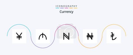 Ilustración de Currency Line Filled Flat 5 Icon Pack Including . cryptocurrency. try. turkish - Imagen libre de derechos