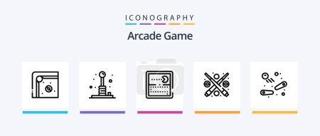 Illustration for Arcade Line 5 Icon Pack Including games. electronics. fun. play. fun. Creative Icons Design - Royalty Free Image