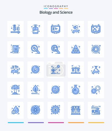 Illustration for Creative Biology 25 Blue icon pack  Such As dna. medicine. dna. herb. alternative - Royalty Free Image