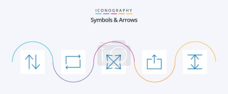 Ilustración de Symbols and Arrows Blue 5 Icon Pack Including . zoom. arrows - Imagen libre de derechos