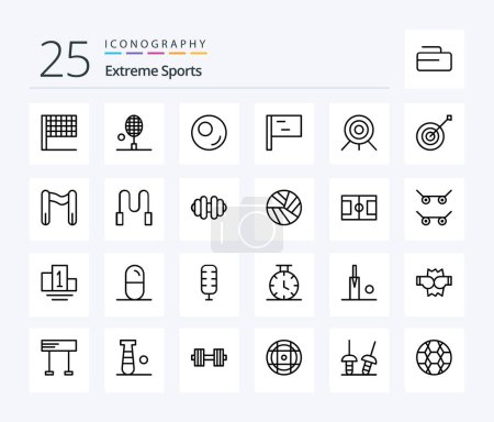 Ilustración de Sport 25 Line icon pack including trophy. collection. sport. archery. sport - Imagen libre de derechos