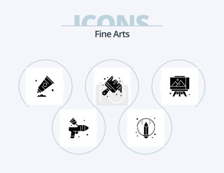 Téléchargez les illustrations : Fine Arts Glyph Icon Pack 5 Icon Design. arts. easel. art. brush. arts - en licence libre de droit