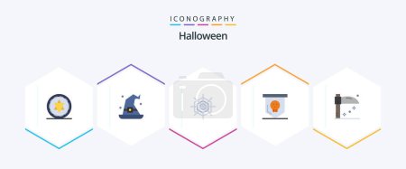 Illustration for Halloween 25 Flat icon pack including . holiday. holiday. halloween. horror - Royalty Free Image