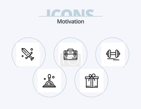 Ilustración de Motivation Line Icon Pack 5 Icon Design. open. book. checkpoint. motivation. bag - Imagen libre de derechos