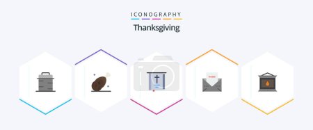 Ilustración de Thanks Giving 25 Flat icon pack including thanks. letter. thanksgiving. envelope. religion - Imagen libre de derechos