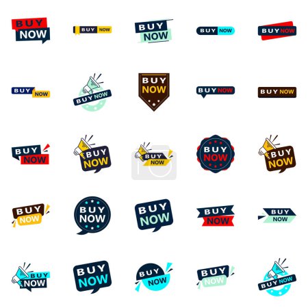 Ilustración de Buy Now 25 Fresh Typographic Designs for an updated sales campaign - Imagen libre de derechos