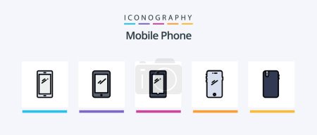 Illustration for Mobile Phone Line Filled 5 Icon Pack Including . android.. Creative Icons Design - Royalty Free Image
