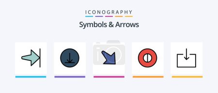 Illustration for Symbols and Arrows Line Filled 5 Icon Pack Including . scale. enlarge. arrows. Creative Icons Design - Royalty Free Image