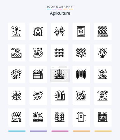 Illustration for Creative Agriculture 25 OutLine icon pack  Such As agriculture. plant. agriculture. fertilizer. fly - Royalty Free Image