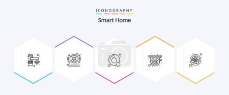 Illustration for Smart Home 25 Line icon pack including ventilation. fan. recycle. exhaust. cctv - Royalty Free Image