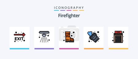 Illustration for Firefighter Line Filled 5 Icon Pack Including hose. emergency. fire. alarm. bell. Creative Icons Design - Royalty Free Image