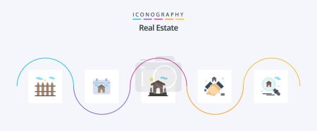 Ilustración de Real Estate Flat 5 Icon Pack Including real estate. home. real. real. handshake - Imagen libre de derechos