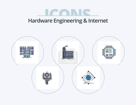 Ilustración de Hardware Engineering And Internet Line Filled Icon Pack 5 Icon Design. data. big. of. smart. monitor - Imagen libre de derechos