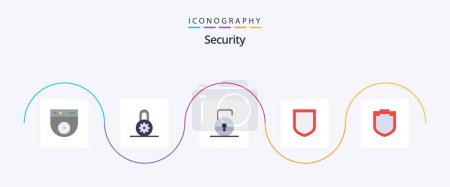 Illustration for Security Flat 5 Icon Pack Including . protect. shield - Royalty Free Image