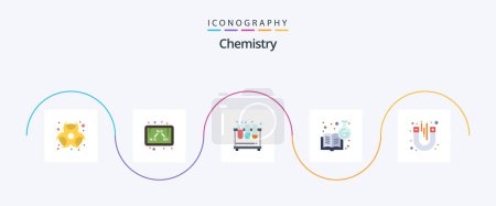 Illustration for Chemistry Flat 5 Icon Pack Including laboratory. chemistry education. chemistry. chemistry book. study - Royalty Free Image