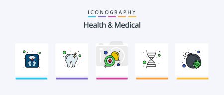 Illustration for Health And Medical Line Filled 5 Icon Pack Including medical monitor. virus. stretcher. pipette. dropper. Creative Icons Design - Royalty Free Image