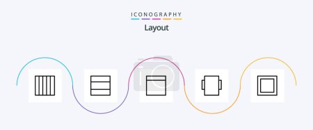 Illustration for Layout Line 5 Icon Pack Including . - Royalty Free Image