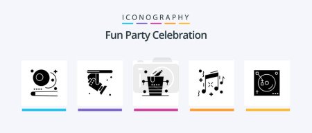 Téléchargez les illustrations : Party Glyph 5 Icon Pack Including party. mix. bucket. party. birthday. Creative Icons Design - en licence libre de droit