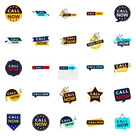 Téléchargez les illustrations : 25 Innovative Typographic Banners for promoting phone calls - en licence libre de droit