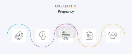 Illustration for Pregnancy Line 5 Icon Pack Including medical. obstetrics. stroller. kids - Royalty Free Image