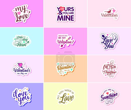 Téléchargez les illustrations : Valentine's Day Sticker: A Time for Love and Stunning Visuals - en licence libre de droit