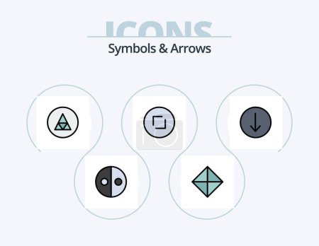 Illustration for Symbols and Arrows Line Filled Icon Pack 5 Icon Design. symbolism. equality. arrow. up. circle - Royalty Free Image