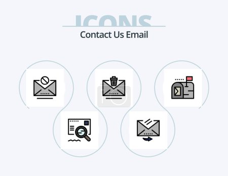 Ilustración de Línea de correo electrónico llenado paquete de iconos 5 Diseño de iconos. bandeja. Correo electrónico. Correo electrónico. descargar. correo electrónico - Imagen libre de derechos