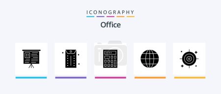 Illustration for Office Glyph 5 Icon Pack Including . target. math. office. school. Creative Icons Design - Royalty Free Image