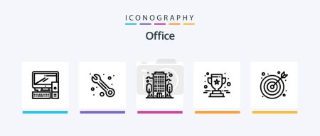 Illustration for Office Line 5 Icon Pack Including . office. presentation. company. mail. Creative Icons Design - Royalty Free Image