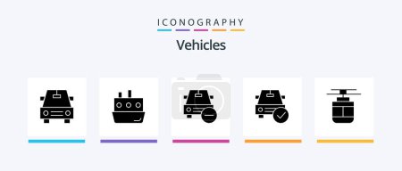 Illustration for Vehicles Glyph 5 Icon Pack Including air. done. delete. complete. car. Creative Icons Design - Royalty Free Image