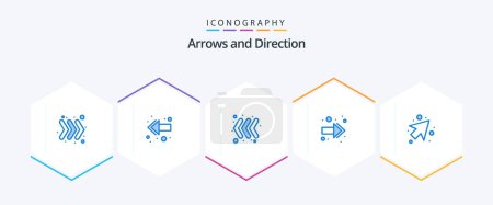 Illustration for Arrow 25 Blue icon pack including . . left. right. arrow - Royalty Free Image