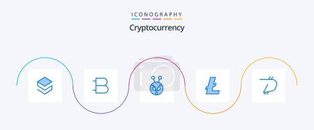 Illustration for Cryptocurrency Blue 5 Icon Pack Including digibyte. lite coin. currency. cryptocurrency. crypto currency - Royalty Free Image
