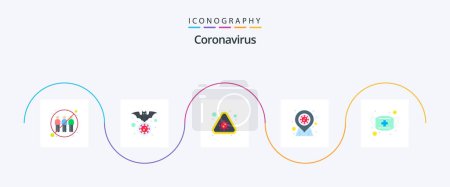 Illustration for Coronavirus Flat 5 Icon Pack Including lu. covid infection place. flu. coronavirus. virus - Royalty Free Image