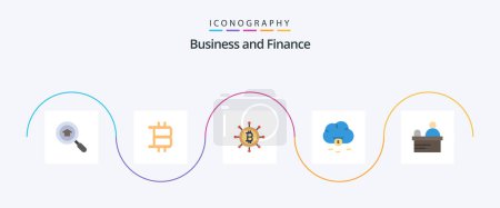 Ilustración de Finanzas Piso 5 Paquete de iconos Incluido. nube. billete - Imagen libre de derechos