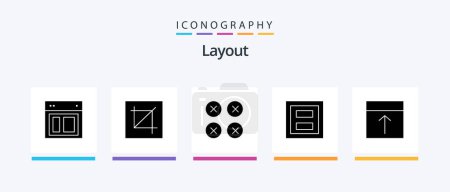 Téléchargez les illustrations : Layout Glyph 5 Icon Pack Including layout. display. layout. ux. layout. Creative Icons Design - en licence libre de droit