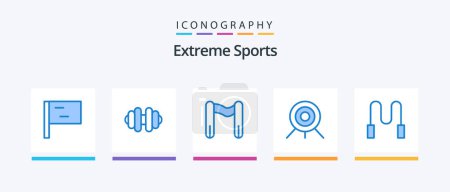 Illustration for Sport Blue 5 Icon Pack Including . sport. sport. Creative Icons Design - Royalty Free Image