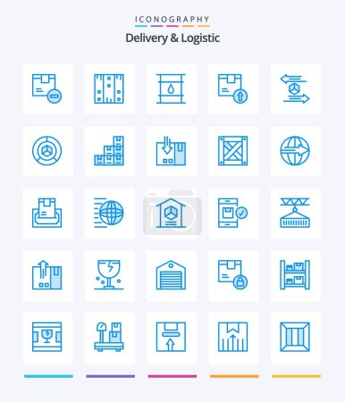 Illustration for Creative Delivery And Logistic 25 Blue icon pack  Such As delivery. arrow up. stock. logistic. cylinder - Royalty Free Image
