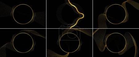 Téléchargez les illustrations : Golden lines on a white overlap brown and black shades color background. creating an elegant realistic paper cut style 3D effect vector illustration evoking a feeling of preciousness and beauty - en licence libre de droit