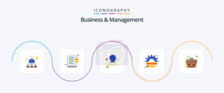 Illustration for Business And Management Flat 5 Icon Pack Including strategy. marketing. global. management. creative - Royalty Free Image
